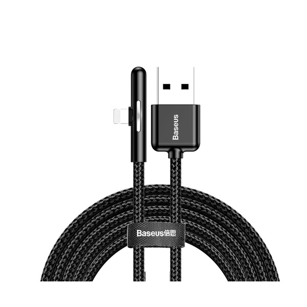 Кабел Baseus Mobile Game Elbow Cable USB to Lightning 2M,Черен