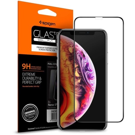 Стъклен протектор SPIGEN GLASS FC за IPHONE 11 PRO MAX, Черен