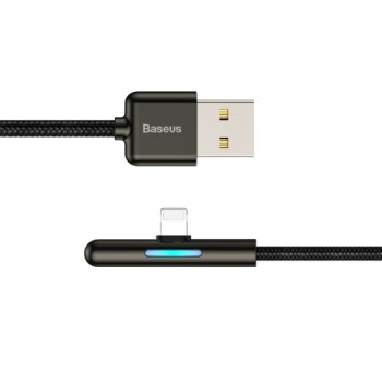 Кабел Baseus Mobile Game Elbow Cable USB to Lightning 2M,Черен