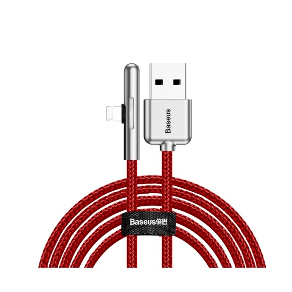 Кабел Baseus Mobile Game Elbow Cable USB to Lightning 2M,Червен