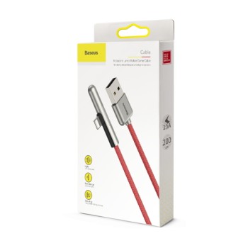 Кабел Baseus Mobile Game Elbow Cable USB to Lightning 2M,Червен