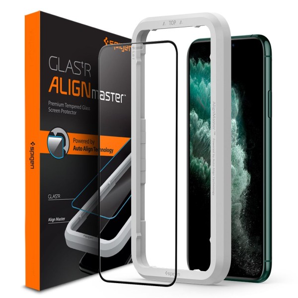 Стъклен протектор SPIGEN ALM GLASS FC за IPHONE 11 PRO MAX, Черен