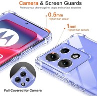 Калъф  Shockproof Clear Silicone - Motorola Edge 50 - Clear