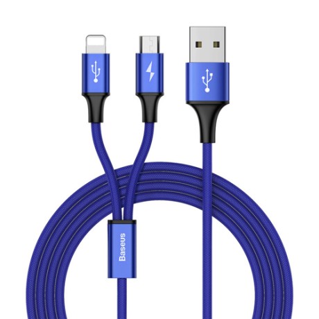 Кабел Baseus Rapid 2in1 USB cable Lightning / micro USB 1.2M, Син