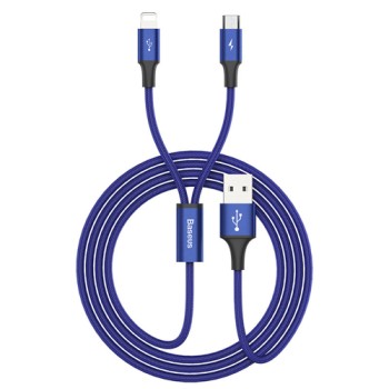 Кабел Baseus Rapid 2in1 USB cable Lightning / micro USB 1.2M, Син