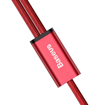 Кабел Baseus Rapid 2in1 USB cable Lightning / micro USB 1.2M, Червен