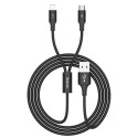 Кабел Baseus Rapid 2in1 USB cable Lightning / micro USB 1.2m, Черен