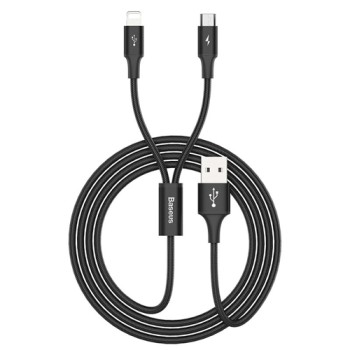 Кабел Baseus Rapid 2in1 USB cable Lightning / micro USB 1.2m, Черен