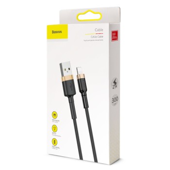 Кабел Baseus Cafule Cable Lightning 2А 3М, Златен