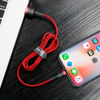 Кабел Baseus Cafule Cable Lightning 2А 3М, Червен