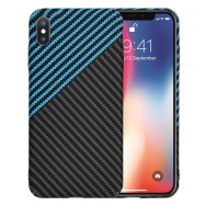 Калъф Techsuit - Carbonite FiberShell - iPhone X / iPhone XS - Blue Pulse