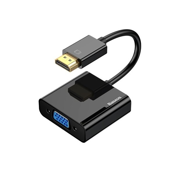 Адаптер Baseus за HDMI 4K to VGA + micro USB / AUX audio 3.5mm, Черен