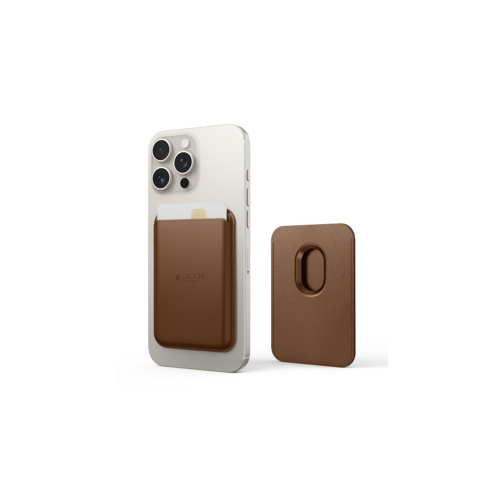 tech-protect magwallet magsafe universal, magnetic card holder, Brown