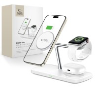 Зарядно Tech-protect QI15W-A45, 3in1 Magnetic Magsafe Wireless Charger, White