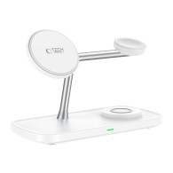Зарядно Tech-protect QI15W-A45, 3in1 Magnetic Magsafe Wireless Charger, White