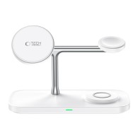 Зарядно Tech-protect QI15W-A45, 3in1 Magnetic Magsafe Wireless Charger, White