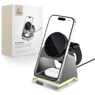 Зарядно Tech-protect QI15W-A43, 3in1 Magnetic Magsafe Wireless Charger, Black