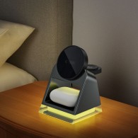 Зарядно Tech-protect QI15W-A43, 3in1 Magnetic Magsafe Wireless Charger, Baby Pink