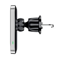 Зарядно и Стойка Tech-protect MM15W-V9, Magnetic Magsafe Dashboard & Vent Car Mount Wireless Charger 15W, Black