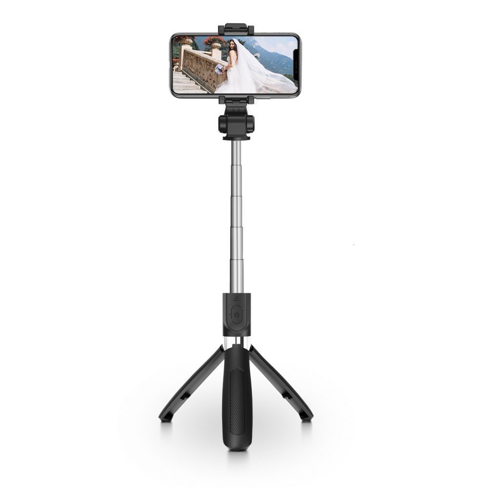 Слефи стик TECH-PROTECT L01S Wireless Tripod, Черен
