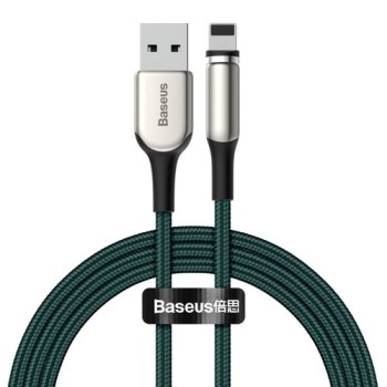 Кабел Baseus Zinc magnetic USB cable - Lightning 1.5A 2m, Зелен