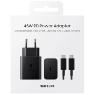 Оригинално зарядно Samsung 45W - Super Fast Charger, + Кабел за Samsung Galaxy S21 Ultra