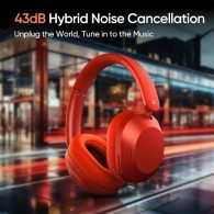 Слушалки Realme Techlife Studio H1, Ear Over Wireless, 360° Spatial Audio, Bluetooth, Red