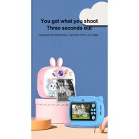 Детски фотоапарат с моментално принтиране fixGuard M300 , Printing camera, 1080P HD (Розов)