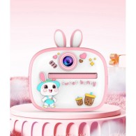 Детски фотоапарат с моментално принтиране fixGuard M300 , Printing camera, 1080P HD (Розов)