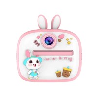 Детски фотоапарат с моментално принтиране fixGuard M300 , Printing camera, 1080P HD (Розов)