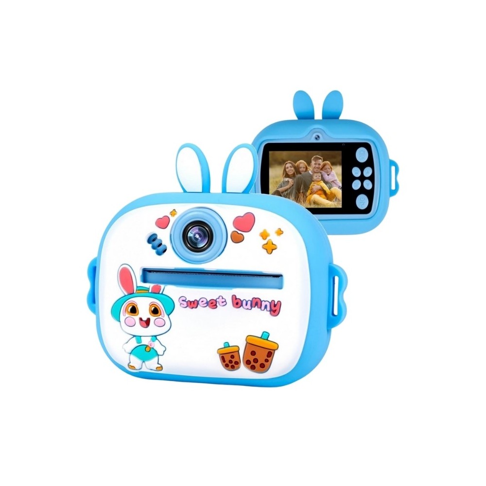 Детски фотоапарат с моментално принтиране fixGuard M300 , Printing camera, 1080P HD (Син)