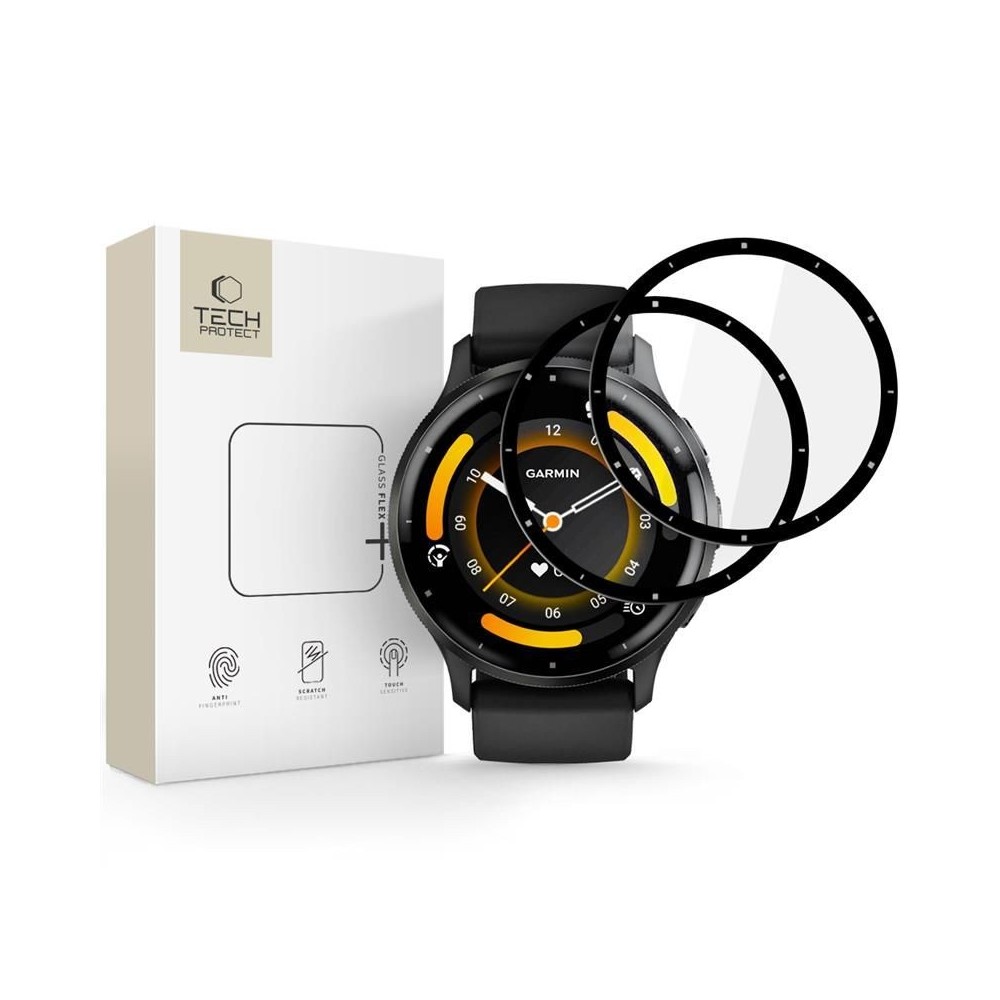 Стъклен протектор Tech-protect Glass Flex+ 2-pack Garmin Venu 3, Black