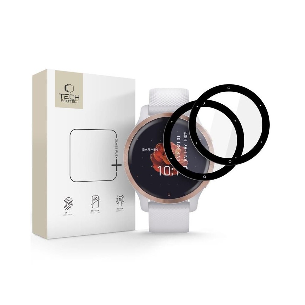 Стъклен протектор Tech-protect Glass Flex+ 2-pack Garmin Venu 2s, Black