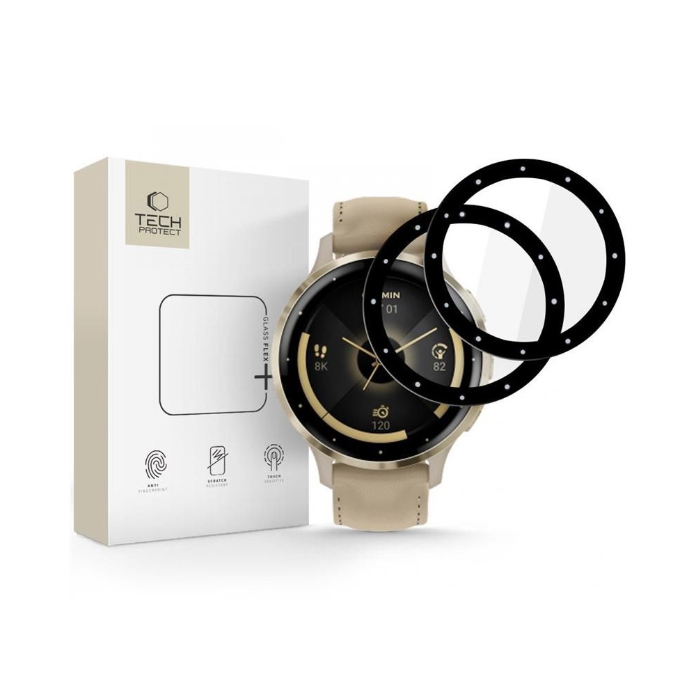 Стъклен протектор Tech-protect Glass Flex+ 2-pack, Garmin Venu 3s, Black