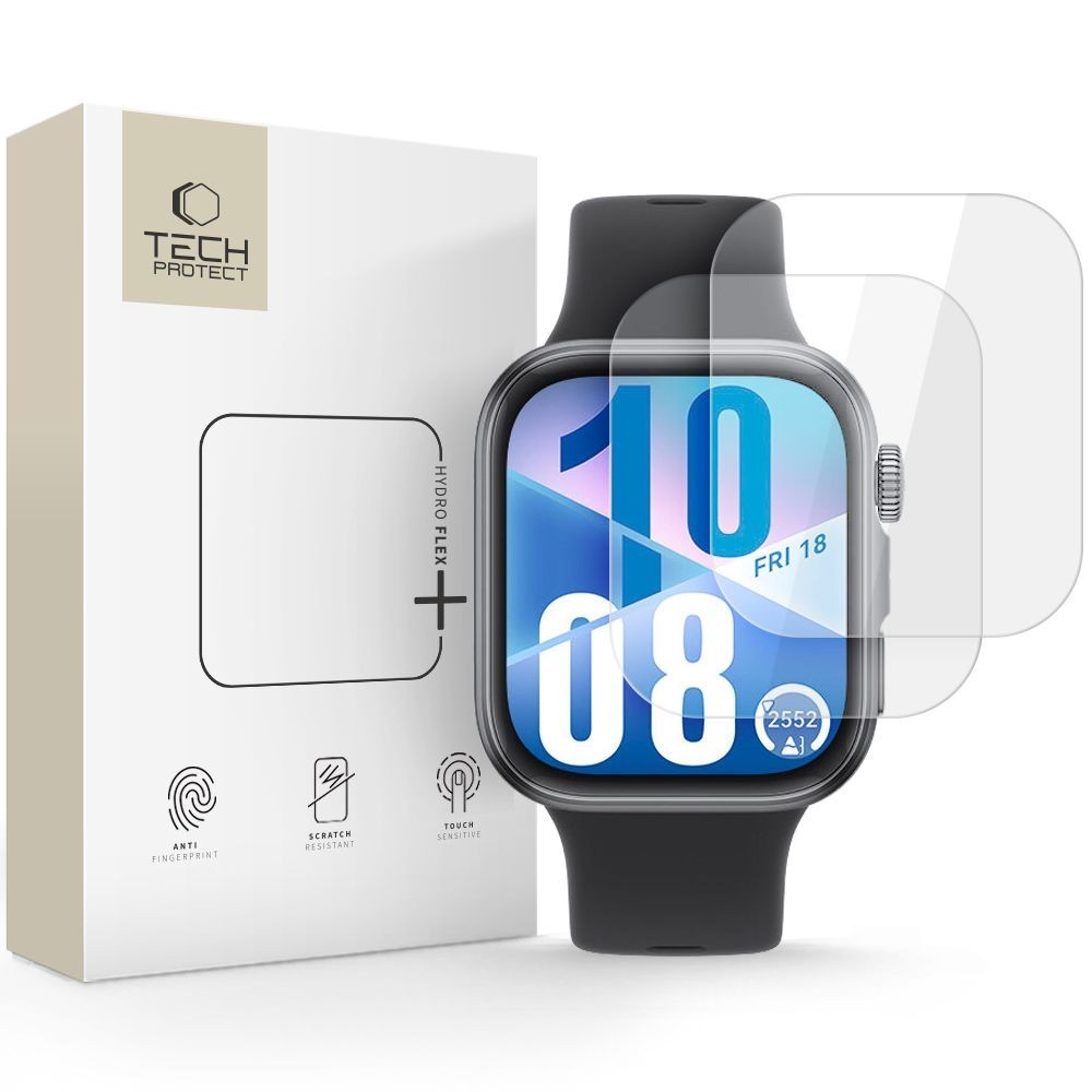 Стъклен протектор Tech-protect Hydro Flex+ 2-pack, Huawei Watch Fit 3 / 4, Clear