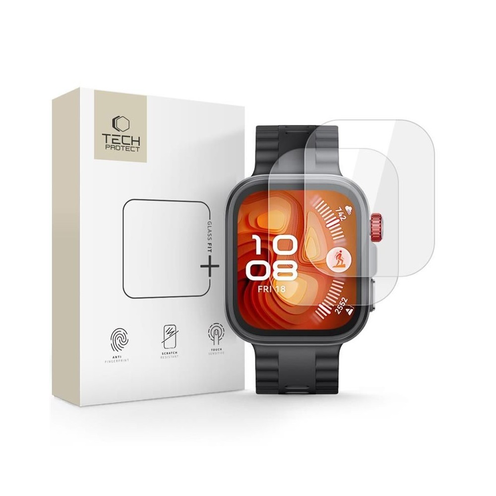 Стъклен протектор Tech-protect Glass Fit+ 2-pack Huawei Watch Fit 4 Pro, Clear