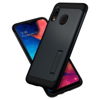 Spigen Slim Armor хибриден кейс с най-висока степен на защита за Samsung Galaxy A40, Metal Slate