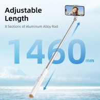 Селфи стик и Трипод Tech-Protect L09S, Bluetooth, Selfie Stick Tripod, White