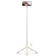 Селфи стик и Трипод Tech-Protect L09S, Bluetooth, Selfie Stick Tripod, Beige