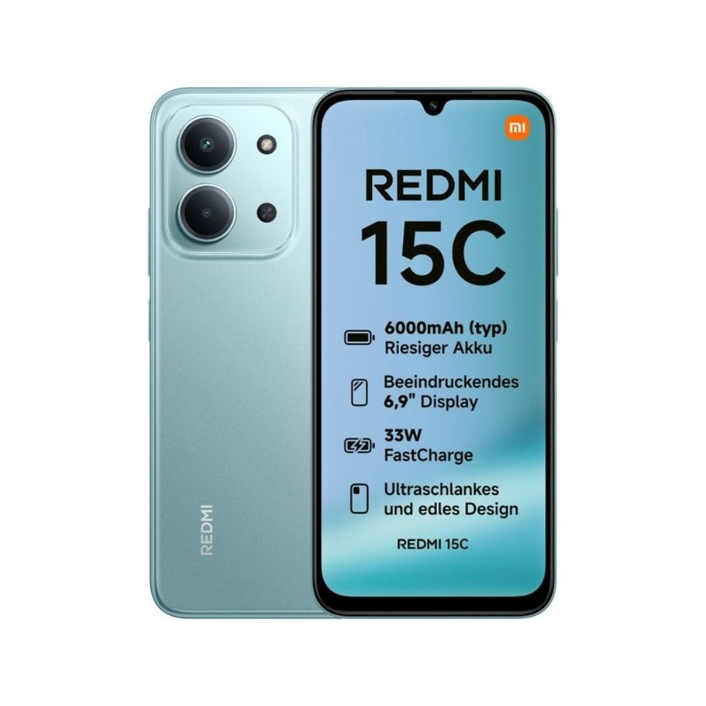Смартфон Xiaomi Redmi 15C – 4GB RAM, 128GB, 6.9" HD+, 6000mAh, Dual SIM, Mint Green