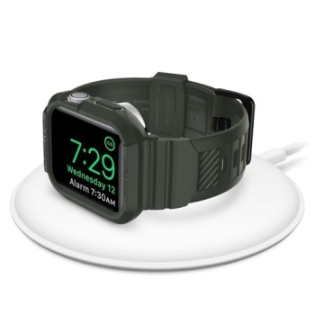 Spigen Rugged Armor ”PRO” удароустойчив силиконов (TPU) калъф за Apple Watch 4 (44MM), Military Green