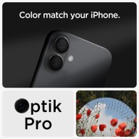 Spigen Optik Pro EZ Fit протектор за камера – iPhone 16 / 16 Plus / 17 – Черен – 2 броя
