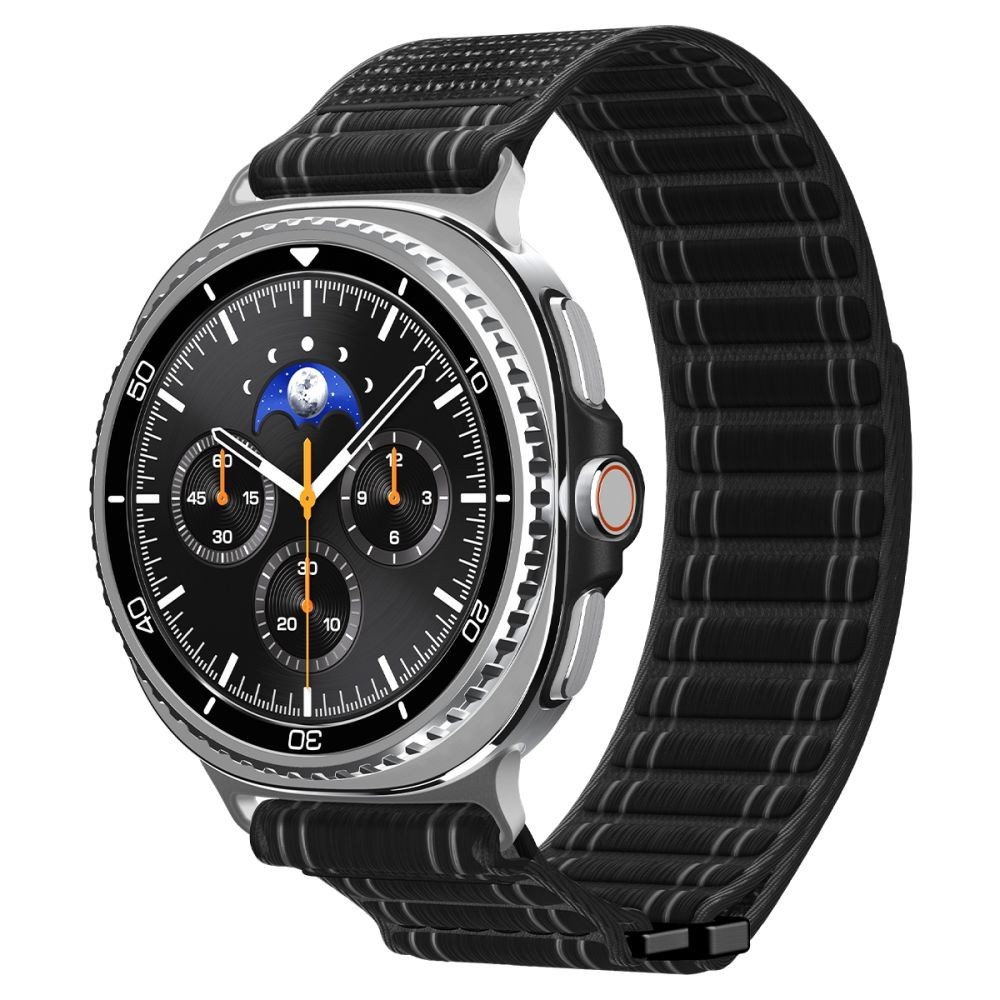 SPIGEN WBF0 текстилна каишка – Samsung Galaxy Watch 8 / Classic (40 / 44 / 46 mm) – Черна
