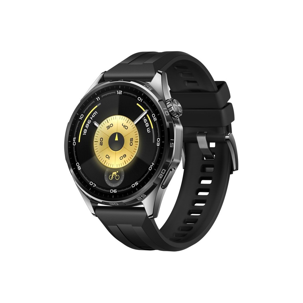 Смарт часовник HUAWEI WATCH GT 6 Black, ATM-B19F, Black Fluoroelastomer Strap, 46mm, GPS, ПУЛСОМЕР, SPO2