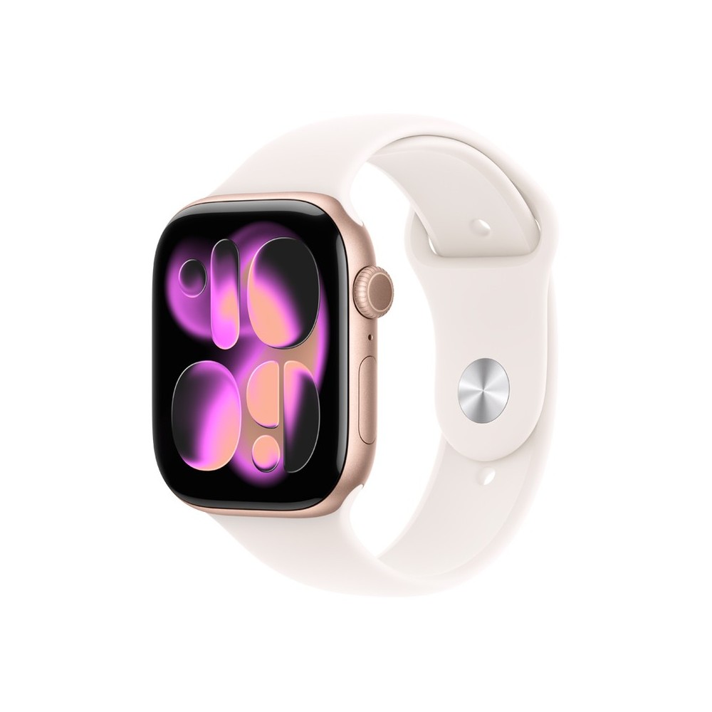 Apple Watch Series 11 42mm – Розово злато с спортна каишка Light Blush (S/M)