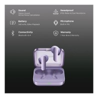 Realme Buds Air 7 – Безжични слушалки Purple с ANC, 52 часа батерия