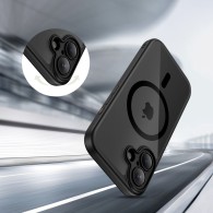 Tech-Protect MagPeak MagSafe CC калъф – iPhone 17 – Черен/Прозрачен