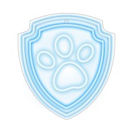 Hanging neon LED Paw Patrol on plexiglass - Paw OW