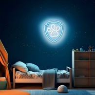 Hanging neon LED Paw Patrol on plexiglass - Paw OW