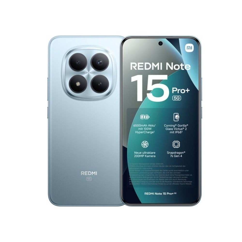 Смартфон Xiaomi Redmi Note 15 Pro+ 5G, 6.83 ", 256GB, Ram, 8GB, 200+8MP, Glacier Blue